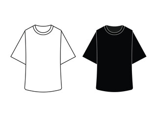 T-Shirt Icon Set for Fashion Design, black filled and outlined style. Clothing Stores, Apparel Branding, Laundry Symbols, Textile Industry, and Casual Wear Graphic Projects.