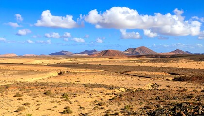 Vast arid landscape under a vibrant sky