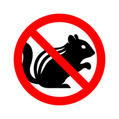 Clear red prohibition circle graphic no squirrels allowed symbol for warning and restriction vector