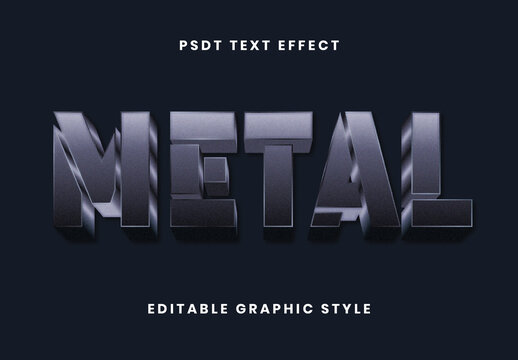 Gray 3D Steel Sign Text Effect Polished Fragmented Font