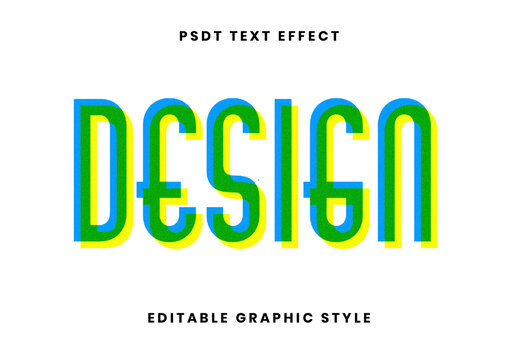 Colorful Offset Effect Layered Text Effect Modern Font