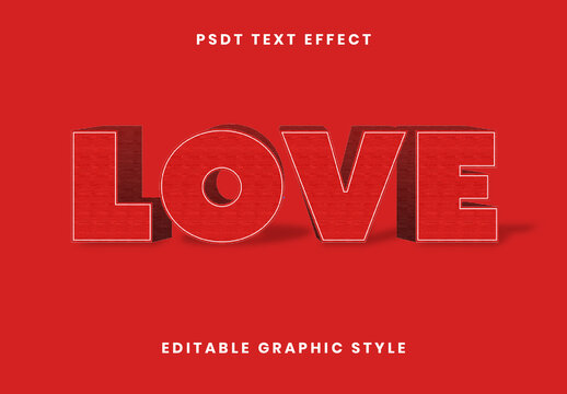 Red 3D Stand Text Effect Bold Outline Font