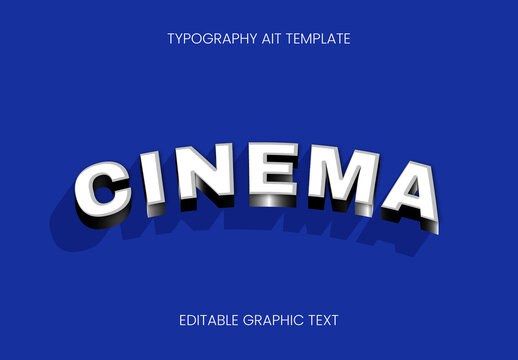 White And Black Movie Title Text Effect 3D Curve Font