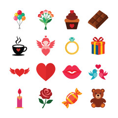 set of icons for valentines