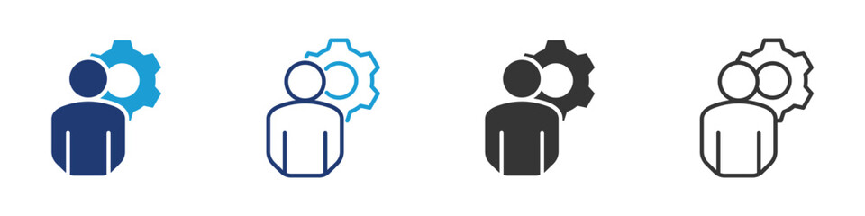 Management icon set collection multi-style.
