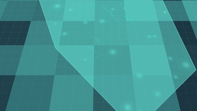 Futuristic Holographic Map of Clipperton Island &ndash; Digital Polygon Territory Visualization on 3D Grid, Communication 