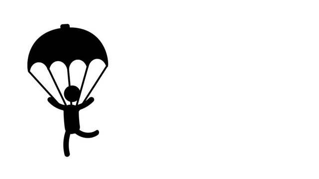 A person safely descends using a parachute, representing freedom, trust, and the calm acceptance of falling with control
