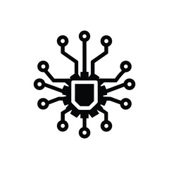 A digital transformation silhouette icon vector art illustration