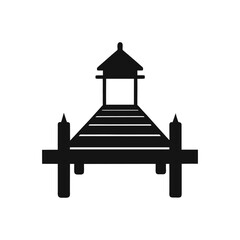 A dock silhouette vector art illustration