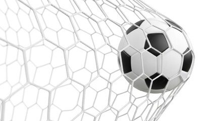 Soccer ball scoring a goal in the net