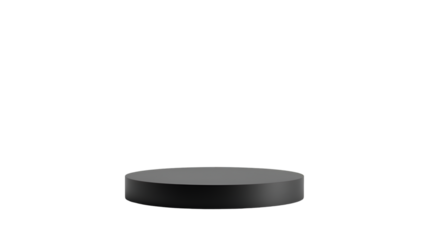 Gray Cylinder Pedestal on Black Background platform