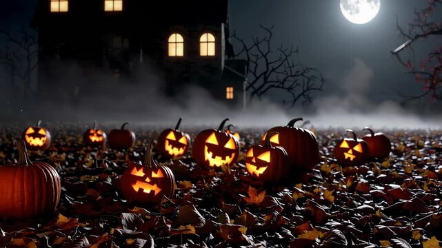 halloween background with pumpkins