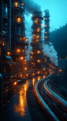 Fototapeta premium Depict a futuristic pipeline surrounded by digital sensors