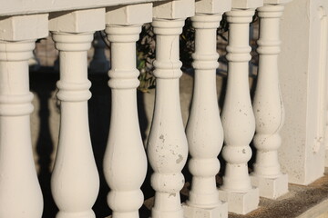Balustrade with balusters in the park