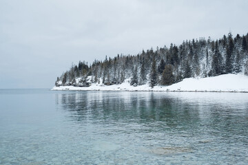 snow covered mountains