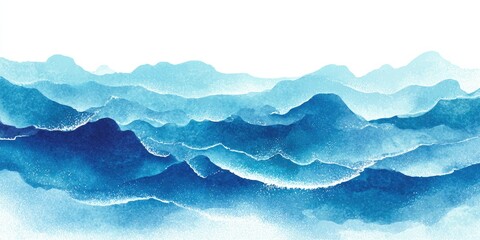 Watercolor Mountain Range