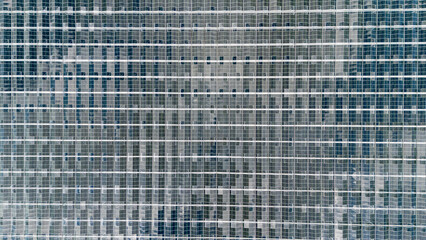 Aerial View of Modern Greenhouse Structure in Agricultural Area of the Netherlands