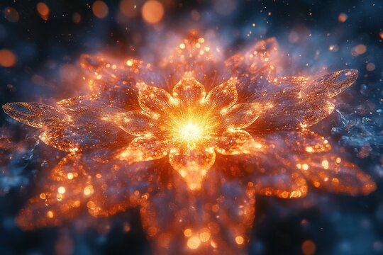 Bright explosion of light and sparks.