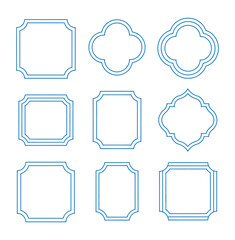 Set of vintage decorative frames isolated on white background. Vector illustration.