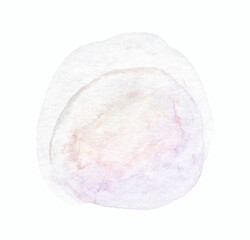 Abstract watercolor egg shape with soft pastel hues and textured appearance on white background.