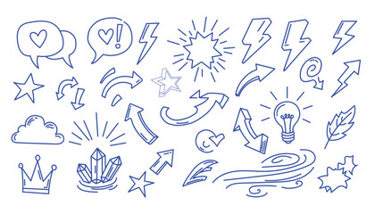 Hand drawn doodle vector elements for decoration