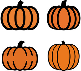Minimalist Halloween Pumpkin Vector Illustration