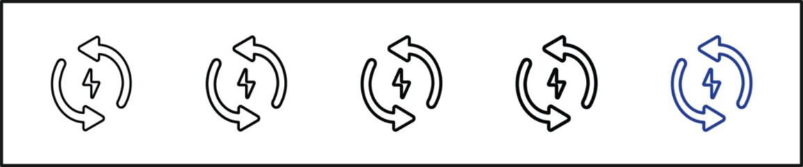 Renewable energy set outline multiple icon vector illustrator concept