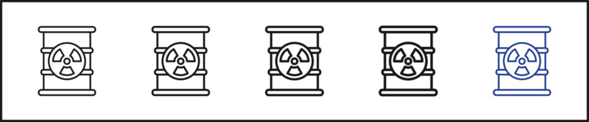 Nuclear icon set outline multiple icon vector illustrator concept