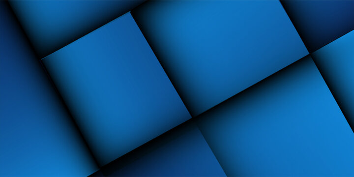 Abstract blue background with glowing geometric lines. Modern blue gradient square shape design. Futuristic technology concept. Suit for brochure,