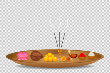 Bhai Dooj, Indian Durga Puja Thali With Religious Items. Bhai Dooj Sale

