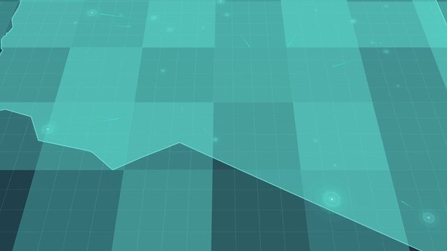 Futuristic Holographic Map of Libya &ndash; Digital Polygon Territory Visualization on 3D Grid, Communication 