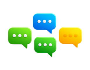Chat bubble and message icon set of transparent background PNG 