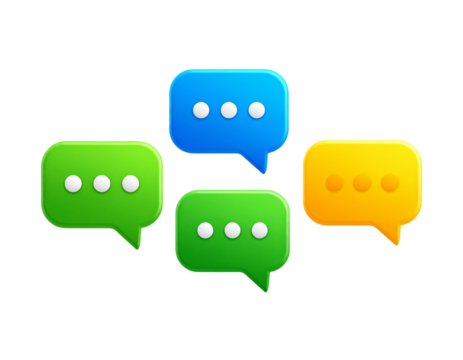 Chat bubble and message icon set of transparent background PNG 