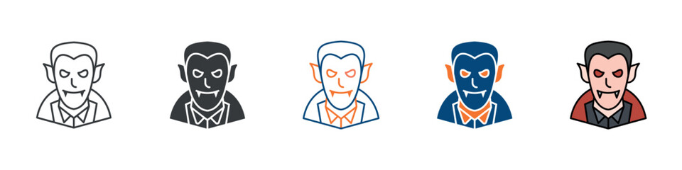 Vampire Icon Set Multiple Style Collection