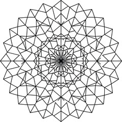 Obraz premium Vector geometric star mandala inspired by Kyoto traditional pattern, abstract symmetrical decorative design