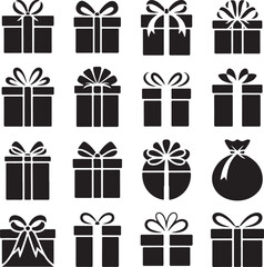 Gifts silhouette set