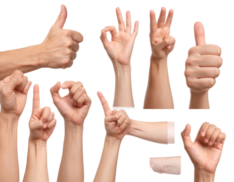 Different human hand gestures collection