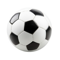Obraz premium A classic soccer ball isolated on transparent background, showcasing its iconic black and white pattern, ready for a game or sportsthemed design project