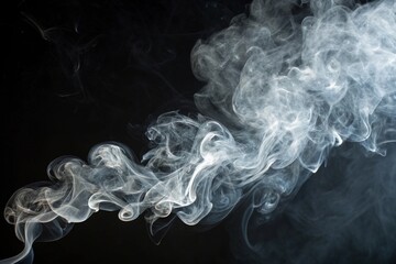 Smoke texture over blank black background