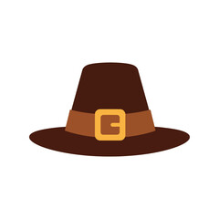 Pilgrim hat icon thanksgiving celebration traditional autumn harvest colonial style vector