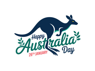 Happy Australia Day Kangaroo Graphic