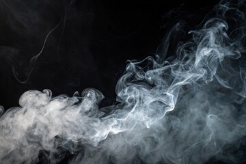 Smoke texture over blank black background