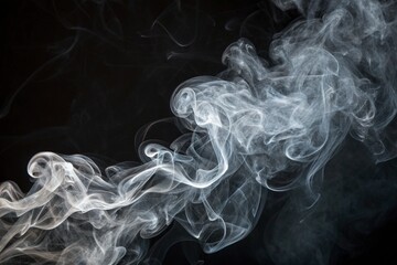 Smoke texture over blank black background