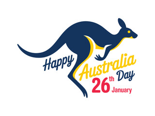 Happy Australia Day Kangaroo Graphic