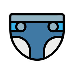 Diaper flat vector icon on black background illustration