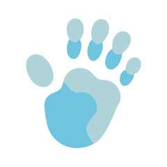 Abstract hand print graphic on black background in pastel