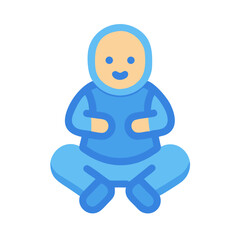 Cartoon Illustration of Figure in Lotus Position on Black