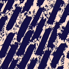 Seamless floral pattern, classic flower ornament, abstract ditsy print in vintage motif. Elegant botanical design of beautiful large wild flowers, leaves, small branches, herbs. Vector illustration.