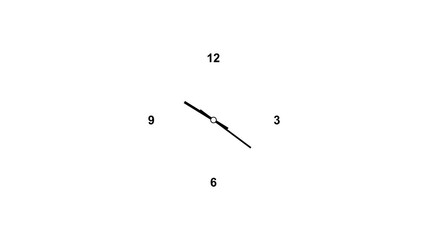 Analog wall clock icon animation 12 hours arrow fast rotated.Seamless loop for presentation, interface 12 hours clock dial loop on white background - Powered by Adobe