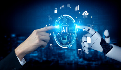 The core of FinTech and modern business is AI. A concept of using artificial intelligence for...
